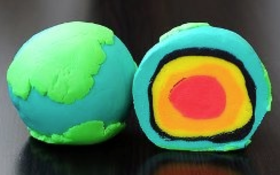 A model of the Earth made of clay. 