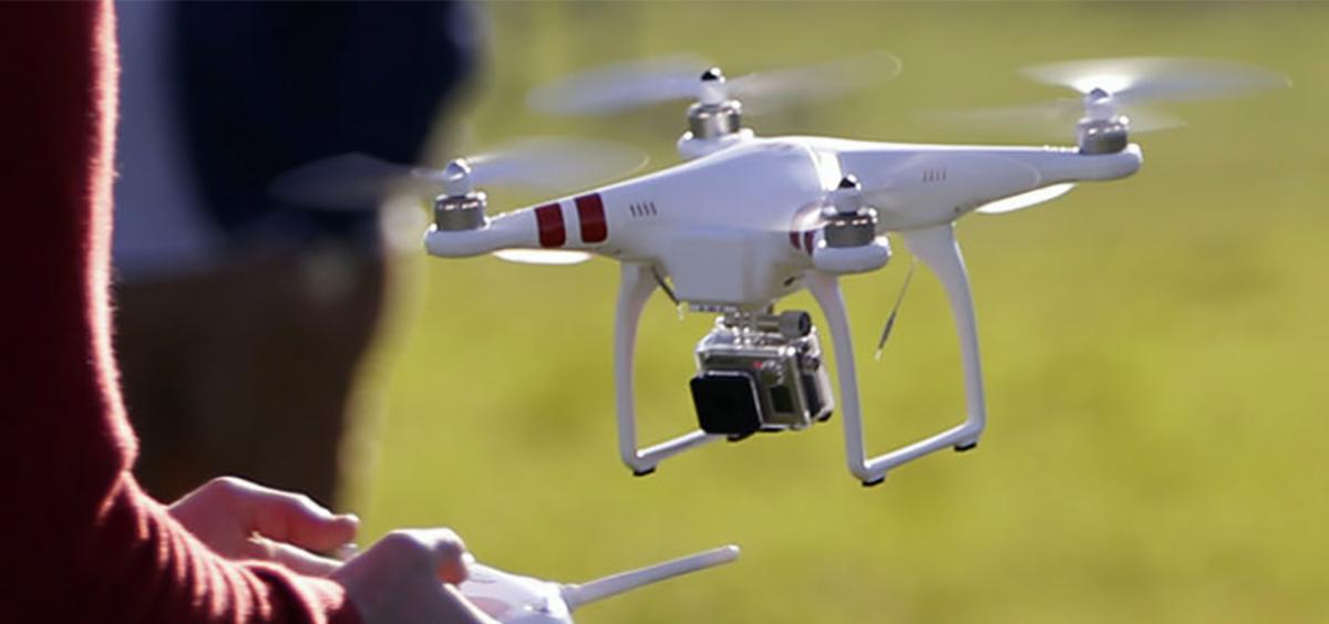 Drone being piloted by high school students