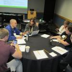 Teachers working in small group