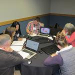 Teachers working in small group